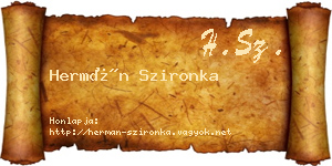 Hermán Szironka névjegykártya
